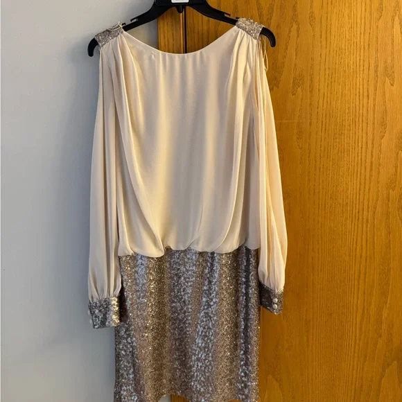 Cache | Dresses | Elegant Cream And Gold Sequin Dress | Poshmark Cache | Dresses | Elegant Cream And Gold Sequin Dress | Poshmark